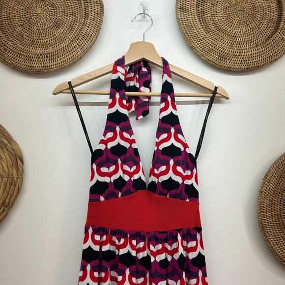 NWT Vintage Y2K 2000s My Michelle Colorful Tie Back Halter Mini Dress Small - Picture 4 of 7